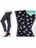 Plus Size Swan Print Stretchy Legging